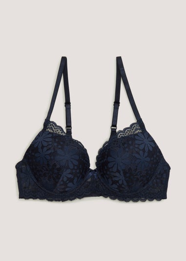 Navy Daisy Lace Bra