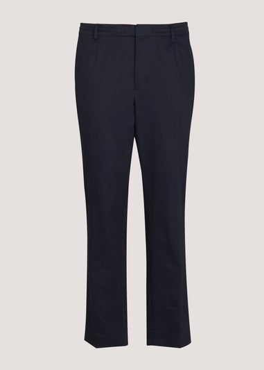 Taylor & Wright Navy Satin Slim Fit Chinos