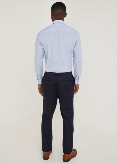Taylor & Wright Navy Satin Slim Fit Chinos