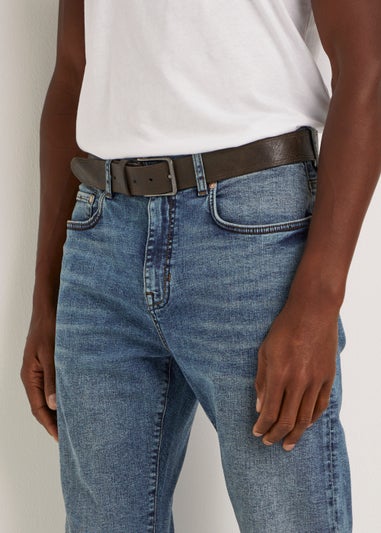 Blue Tint Belted Straight Fit Jeans