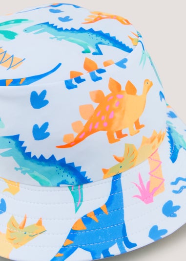 Boys Blue Dinosaur Swimming Bucket Hat (6mths-6yrs)