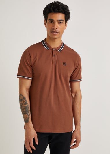 Tan Tipped Polo Shirt