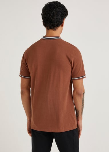 Tan Tipped Polo Shirt