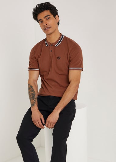 Tan Tipped Polo Shirt