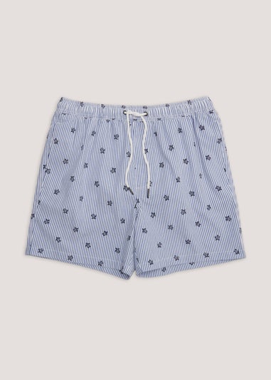 Blue Turtle Seersucker Swim Shorts