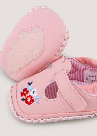 Pink Moccasin Soft Sole Baby Shoes (Newborn-18mths)