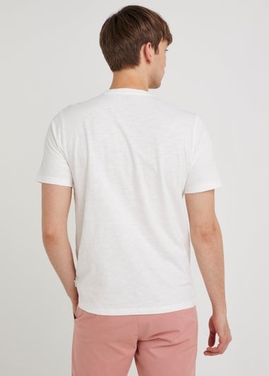 White Grandad Collar T-Shirt