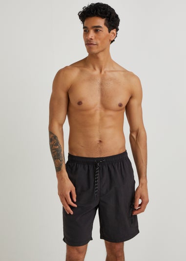 Black Essential Cargo Swim Shorts