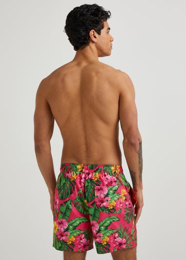 Pink Floral Swim Shorts