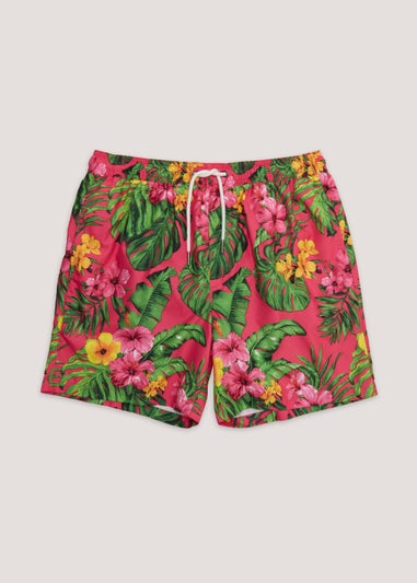 Pink Floral Swim Shorts