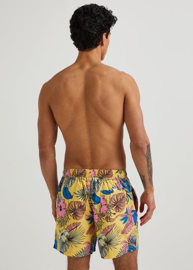 Yellow Floral Swim Shorts