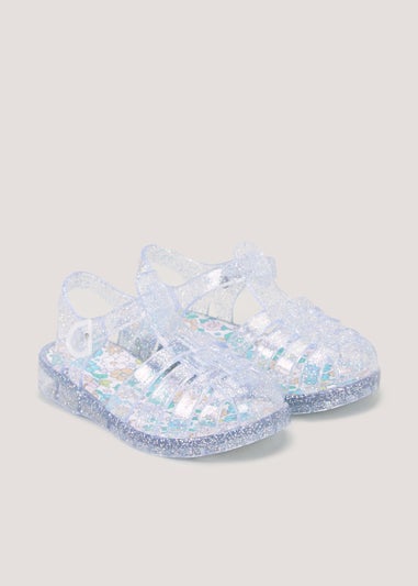 Silver glitter hot sale jelly shoes