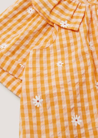 Girls Orange Gingham Top & Shorts Set (9mths-6yrs)