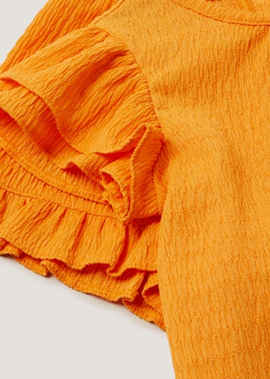 Girls Tangerine Crinkle Top & Shorts Set (9mths-6yrs)
