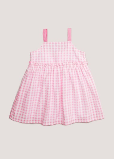 Girls Pink Gingham Strappy Sundress (9mths-6yrs)