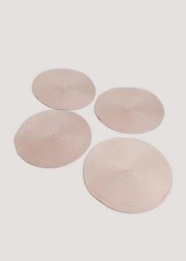 4 Pack Pink Woven Placemats (33cm)