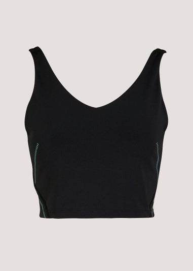 Souluxe Black Ribbed Sports Crop Top - Matalan