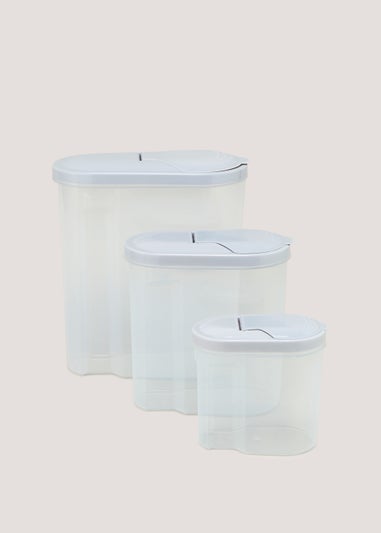 3 Pack Grey Cereal Containers