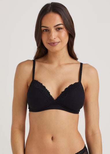 3 Pack Non Wired Ribbed Lace Bralettes
