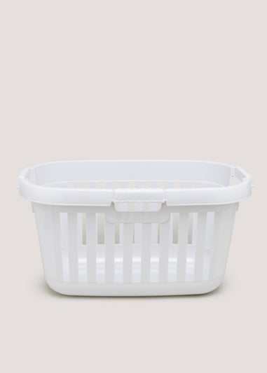 Grey Plastic Laundry Basket (31.5cm x 59cm x 35cm)