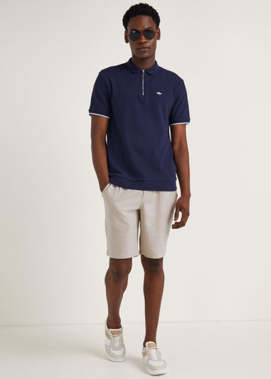 Stone Linen Blend Shorts