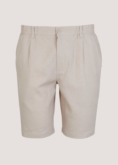 Stone Linen Blend Shorts