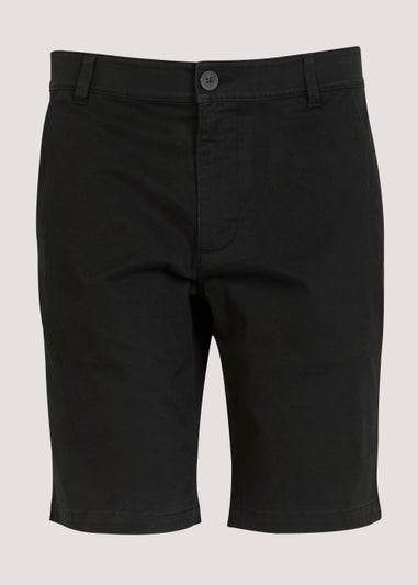 Black Straight Fit Chino Shorts