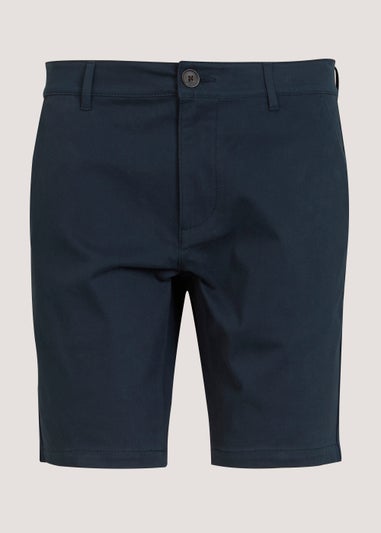 Navy Slim Fit Chino Shorts - Matalan