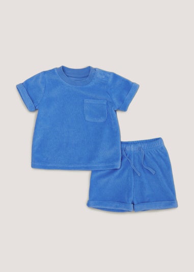 Baby Blue Towelling Top & Shorts Set (Newborn-23mths)