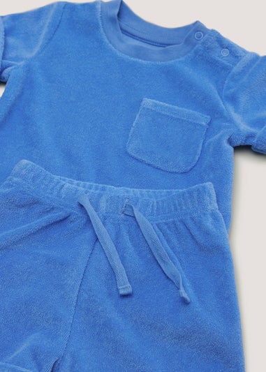 Baby Blue Towelling Top & Shorts Set (Newborn-23mths)