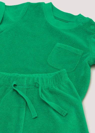 Baby Green Towelling Top & Shorts Set (Newborn-23mths)