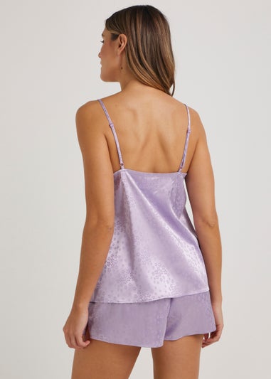 Lilac Floral Jacquard Cami Pyjama Set