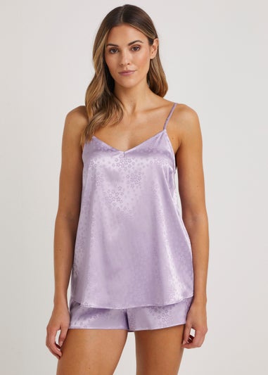 Lilac Floral Jacquard Cami Pyjama Set