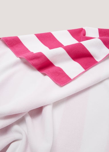 Pink Stripe Microfibre Beach Towel (150cm x 70cm)