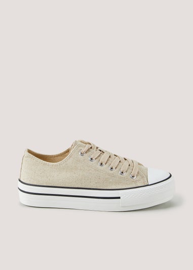 Natural Platform Canvas Shoes