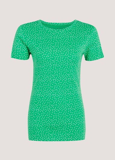 Green Spot Print Essential T-Shirt