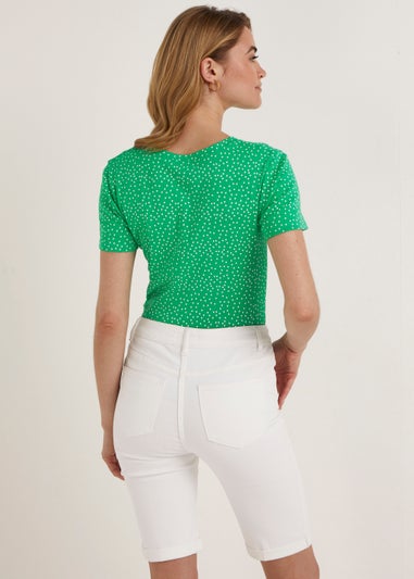 Green Spot Print Essential T-Shirt