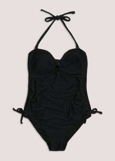 Maternity Black Crinkle Swimsuit