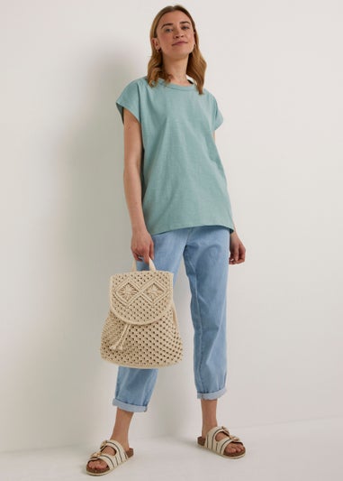 Mint Essential Longline Cotton T-Shirt