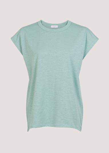 Mint Essential Longline Cotton T-Shirt