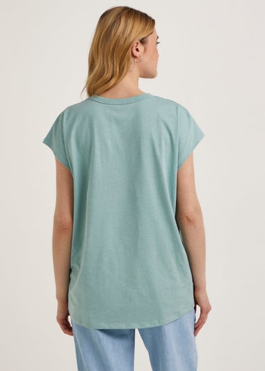 Mint Essential Longline Cotton T-Shirt