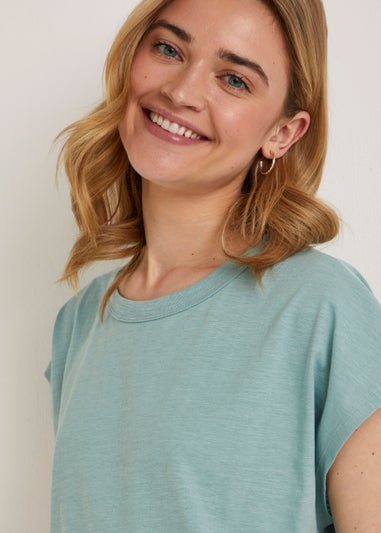 Mint Essential Longline Cotton T-Shirt