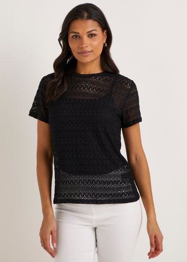 Black Lace T-Shirt