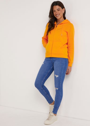 Orange Zip Up Hoodie