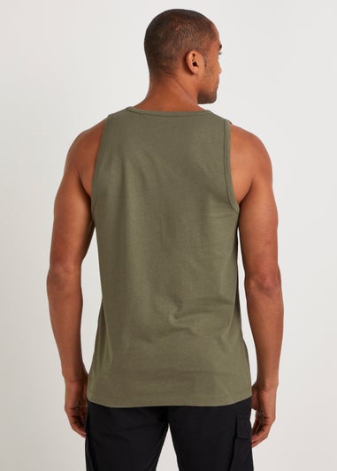 Khaki Jersey Ringer Vest Top