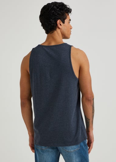 Navy Aztec Panel Vest Top