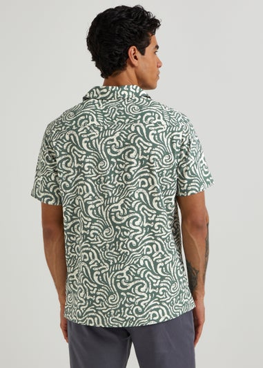 Khaki Print Short Sleeve Co-Ord Shirt