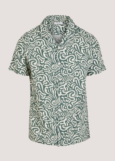 Khaki Print Short Sleeve Co-Ord Shirt
