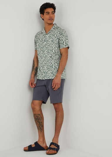 Khaki Print Short Sleeve Co-Ord Shirt