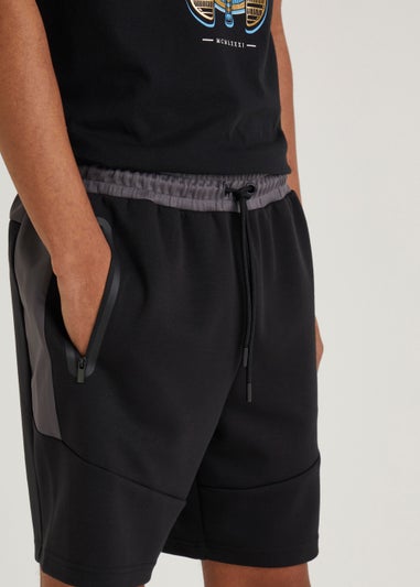 US Athletic Black Bonded Jogger Shorts